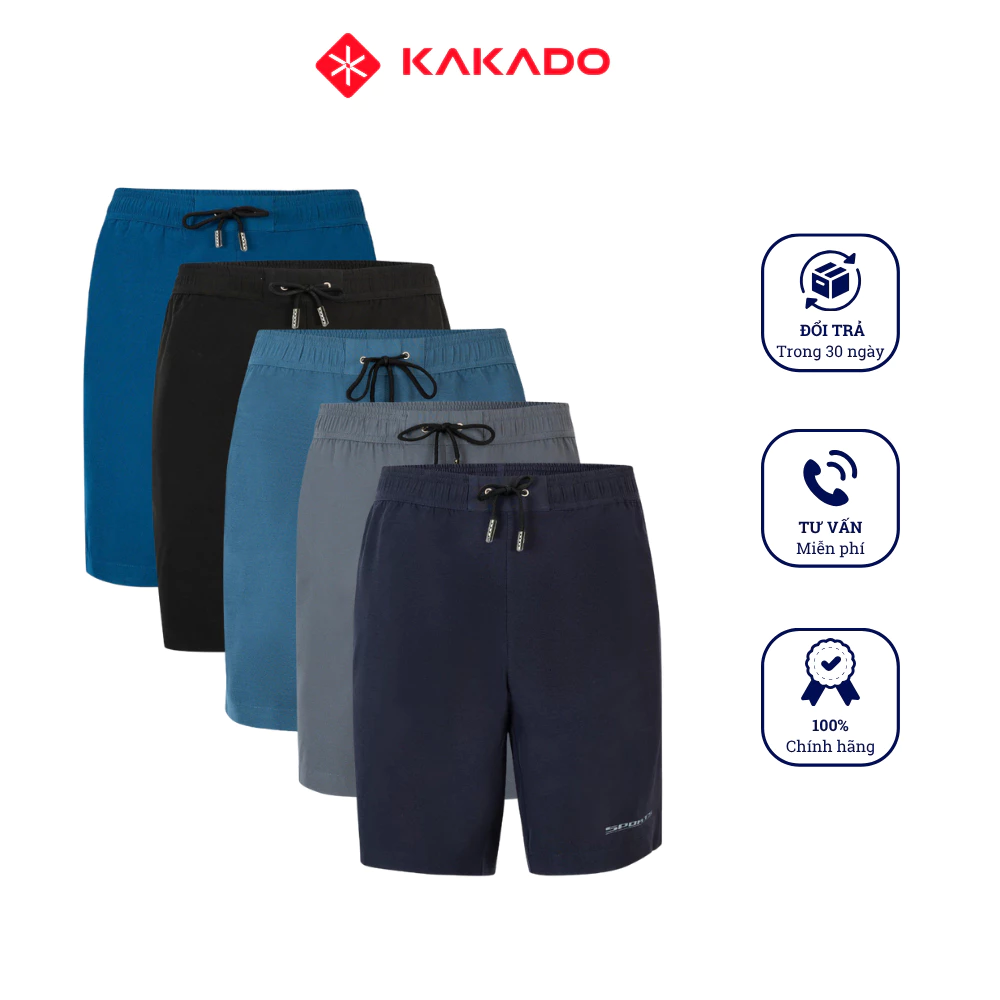 Quần short đùi thể thao nam KAKADO màu xanh dương siêu nhẹ, tập gym, co giãn 4 chiều, thấm hút tốt